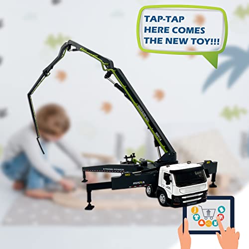 Gemini&Genius Concrete Pump Truck Toys for Kids, Alloy 1-50 Die-cast Heavy Duty Wheeled Construction Vehicle Toys Gift, Collectible for Kids and Decoration House