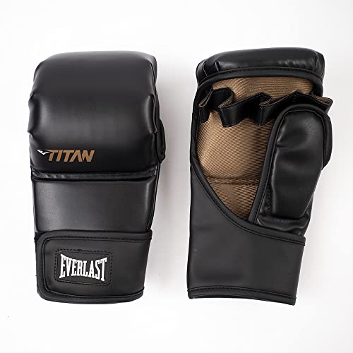 Everlast Titan Hybrid Gloves – Knuckle Padding, Ergonomically-Curved Padding, Padded Thumb & Lower Hand, Hook & Loop Closure – Great for MMA, Grappling, Training, Striking Techniques, Sparring