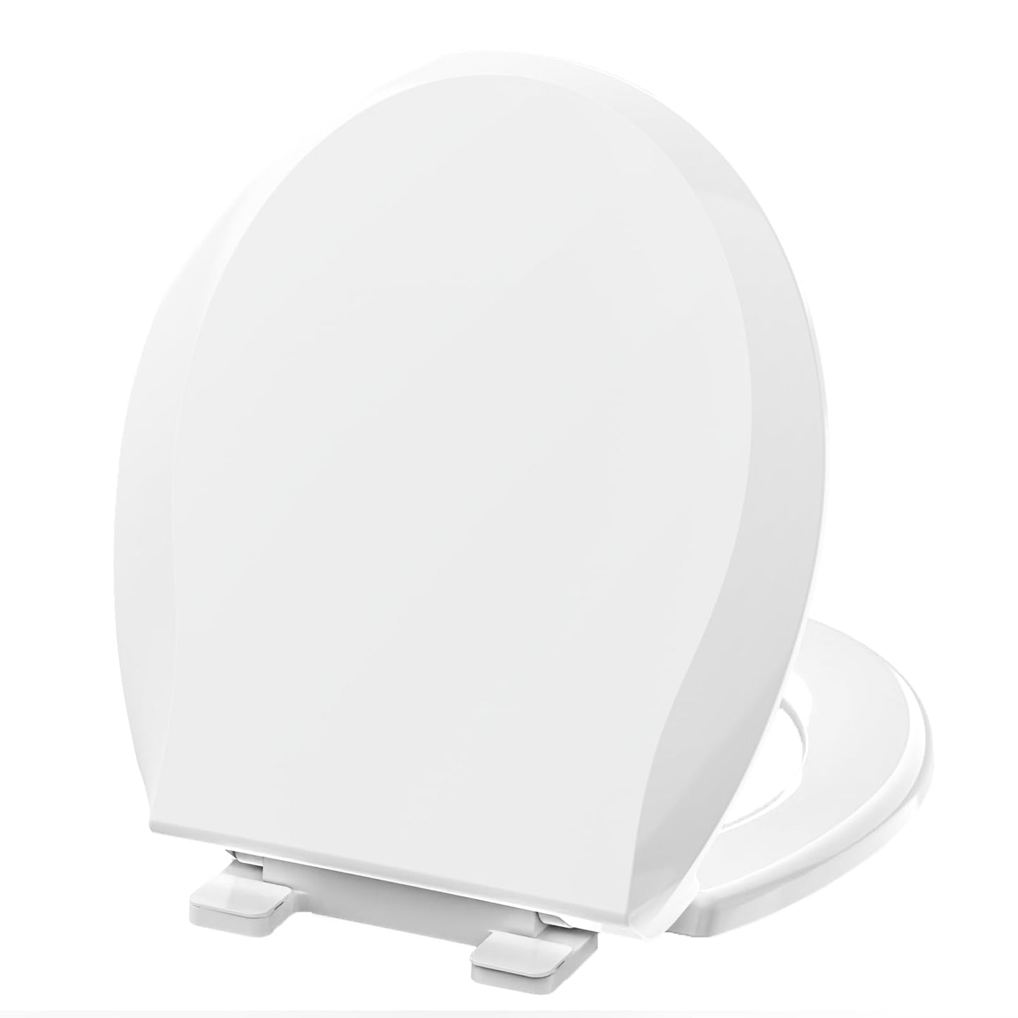 Aünsffer Round Toilet Seat Soft Close 16.5inch, Toilet Seat Slow Close Quiet No Slapping, Never Loosen, Standard Round Universal Size