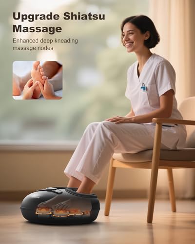 Beleduc Foot Massager with Heat and Compression – Shiatsu Feet Massager for Plantar Fasciitis, Neuropathy, Remote Control, Foot Warmer for Home Office, Fits Up to Size 14, Gift for Women Men