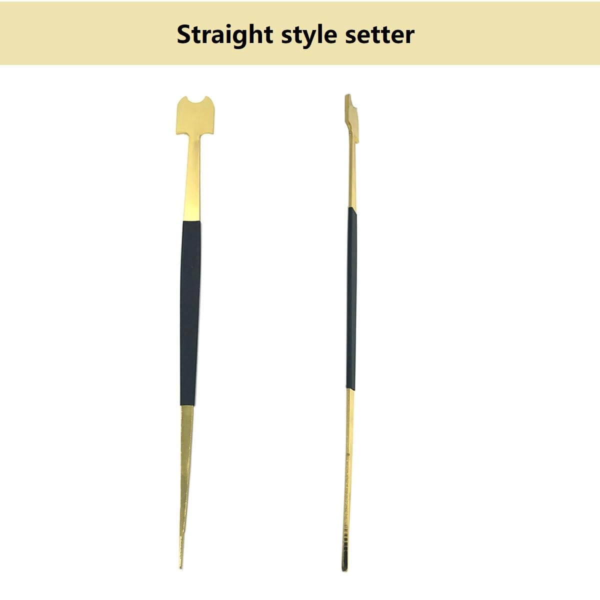 TUOREN 4Pcs Cello Sound Post Tool Set Include Straight S Style Post Setter, Sound Post Gauge and Retriever Clip, Luthier Install Repair Tool Kit Cello Making Tools