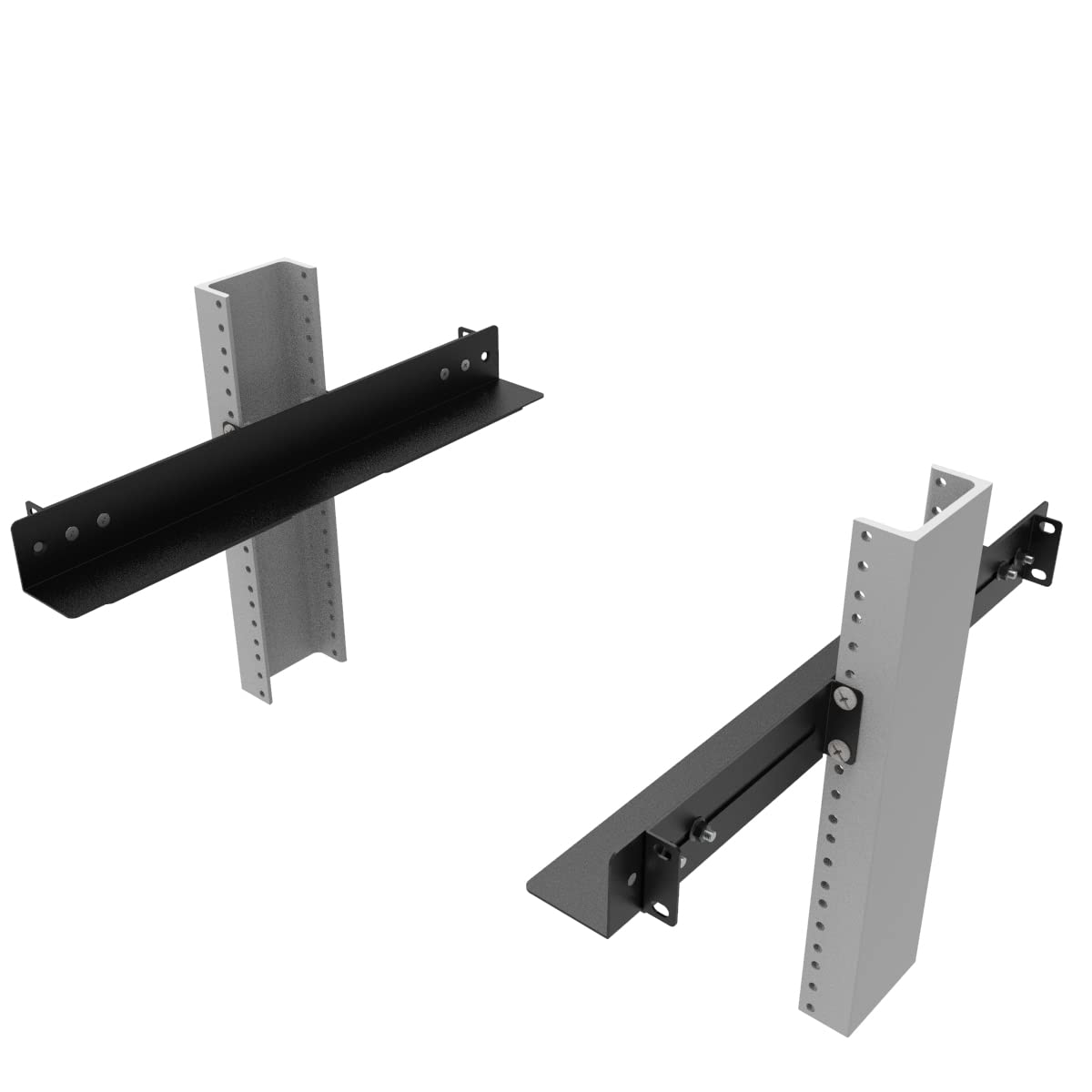 JINGCHENGMEI 1U 19inch Server Rack Rails -15-24 inch Adjustable Depth for Universal 4-Post or 2-Post Rack Mount Rails for Network Equipment, Server, UPS Mounting Rail Kit (1URR15-24IN)