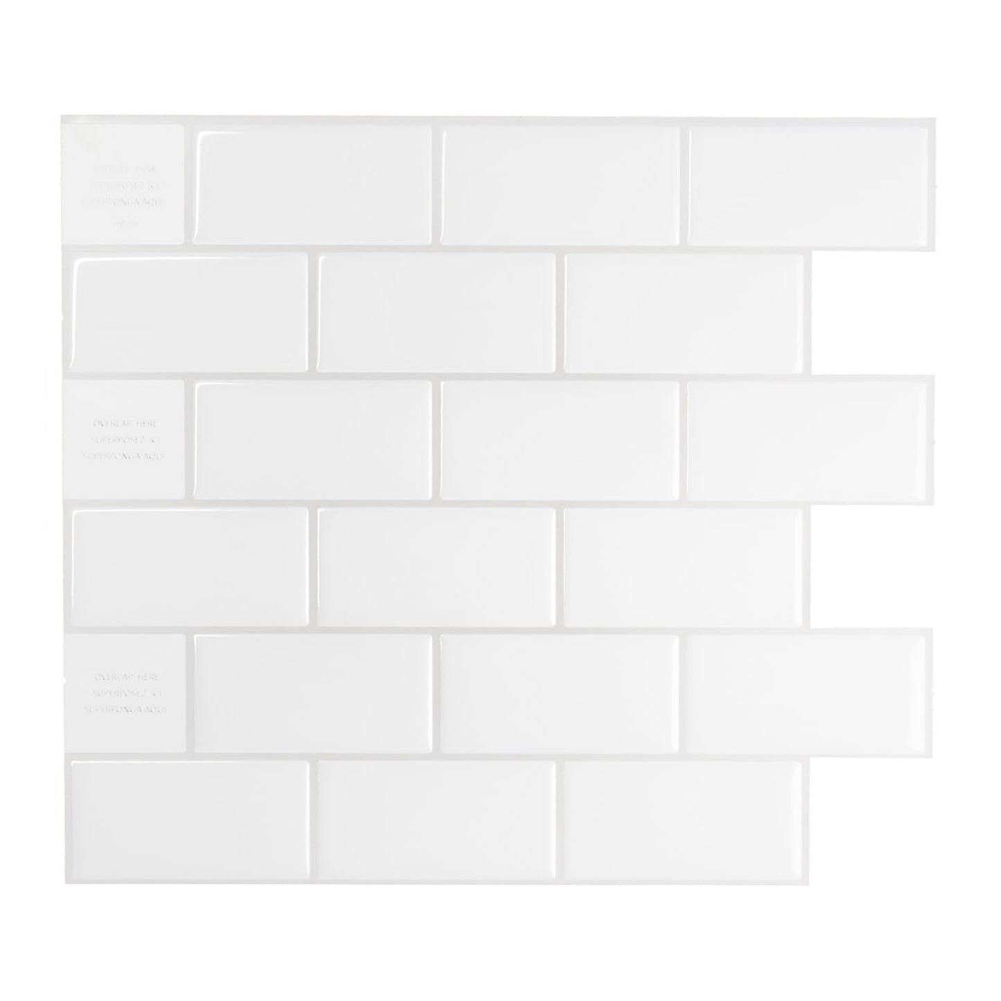 Smart Tiles Peel and Stick backsplash tiles, Subway White, 10 Wall Panels (10,95"x9,7") for Kitchen Backsplash & Bathroom Vanity - Canadian Made Peel and Stick Tiles for Home Decor