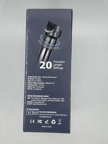 Beard Trimmer and Clippers Set for Men with Foil Shavers, Precision Dial Adjustable 20 Lengths, All-in-One Hair Trimmers for Face Head Nose Full Body, IPX7 Waterproof Wet/Dry, USB-C Rechargeable Dock