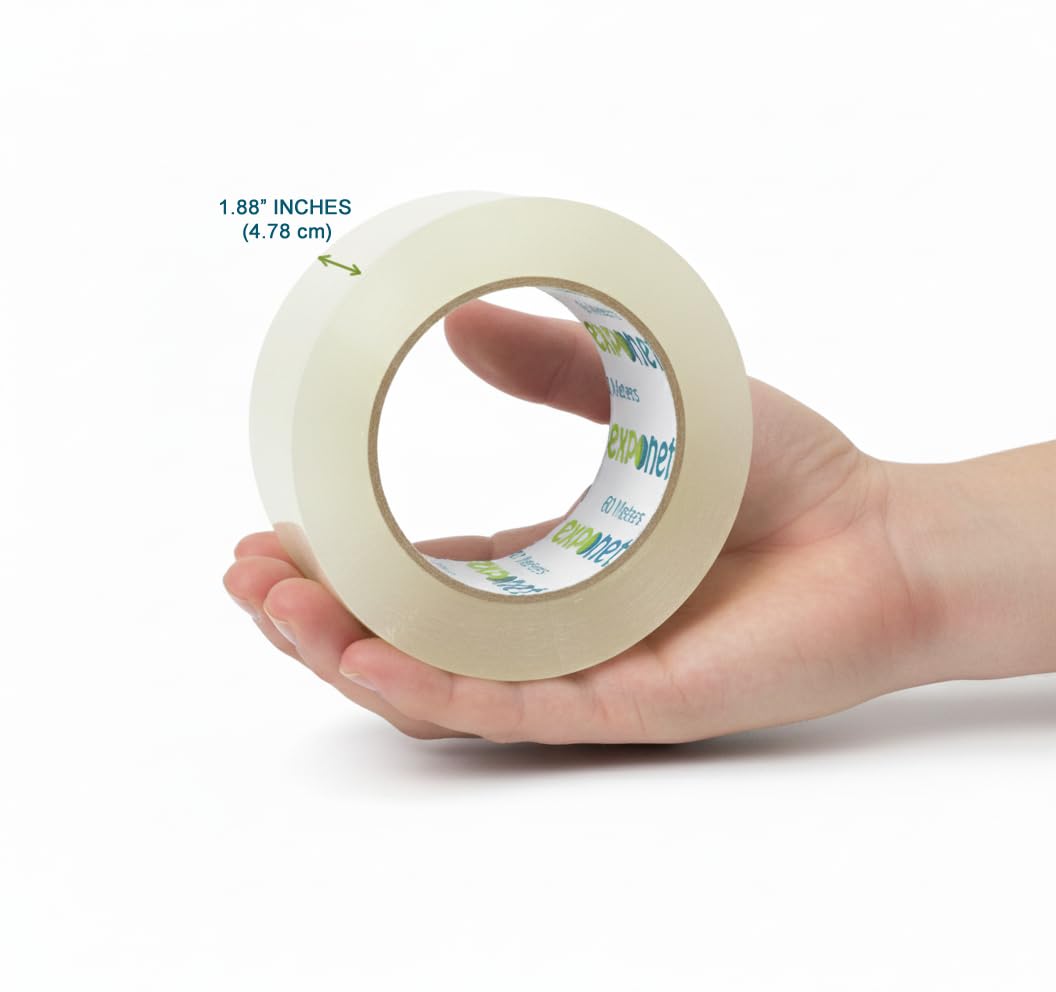 Exponet Clear Packing Tape 24 Rolls, (1.88 Inch x 60M) 65.61 Yards, Heavy Duty Strong Adhesive Shipping Tape for Packing, Moving, Packaging and Office Use, Proudly Canadian