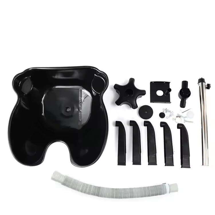 AmmyWay Portable Hair Washing Basin Portable Shampoo Bowl for Handicap & Disabled, Seniors, Hairstylist and Home Services, wash Unit Bowl with Chrome Steel Structure, Durable & Convenient 22 L