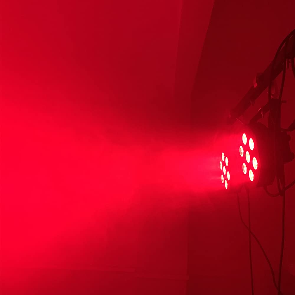 HYUDJ Stage Lights 7x12W Uplights with Strict Testing 4in1 RGBW LED Par Lights Sound Activated DMX512 Control Bright DJ Par Light for Stage Party Club Disco Wedding Events Black