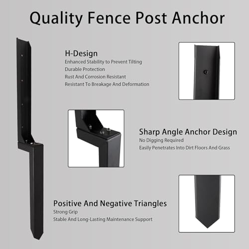 2PCS Fence Post Repair Stakes-Kit - Garden Fence Post Stakes Fence Post Repair Bracket Concrete
