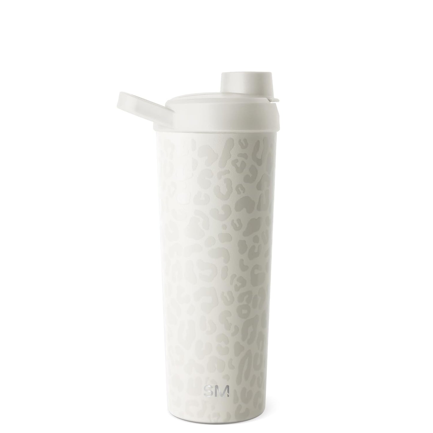 Simple Modern Stainless Steel Shaker Bottle with Ball 24oz | Metal Insulated Cup for Protein Mixes, Shakes and Pre Workout | Rally Collection | Cream Leopard