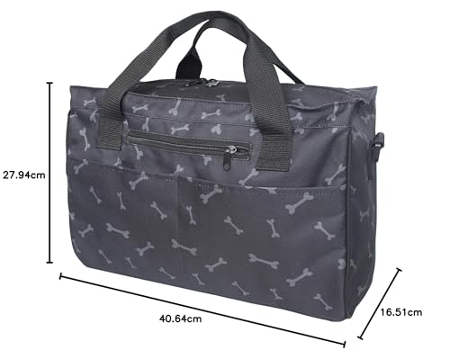MYDAYS Dog Travel Bag, Pet Luggage Suitcase Weekend Tote Carrier with Collapsible Bowl, Pet Luggage Suitcase Weekend Tote Carrier with Collapsible Bowl (Black)