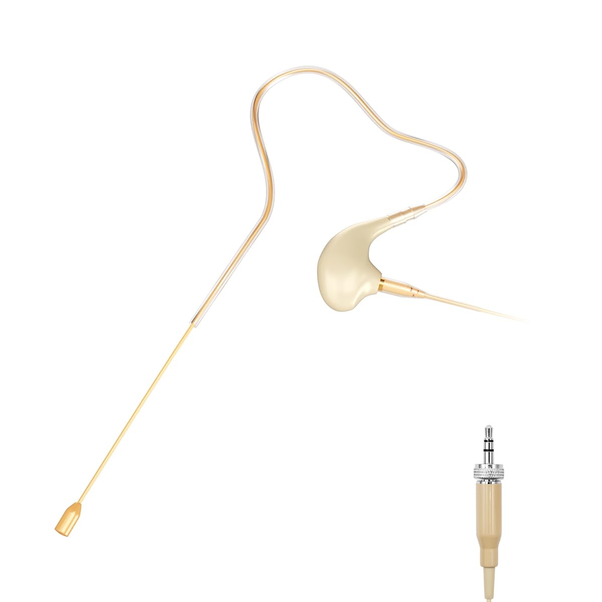 KIMAFUN Single Earset Microphone Ear-Hook Over Ear Hanging Condenser Mic for Sennheiser Wireless Bodypack Transmitters, Ideal for Performances, Teachers, Theaters, Lectures, Podcasts,HC-830