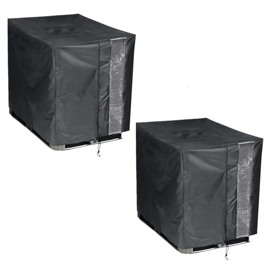 2 Pack IBC Tote Cover, 600D Heavy Duty Waterproof Cover for 1000L IBC Container Rain Water Tank, Outdoor 275 Gallon Rain Barrel, Anti-Dust, Sun Protective