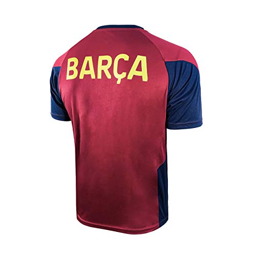 Icon Sports Mens Striker Short Sleeve Game Polyshirt UEFA Champions League Soccer Barcelona, Alternate, Medium