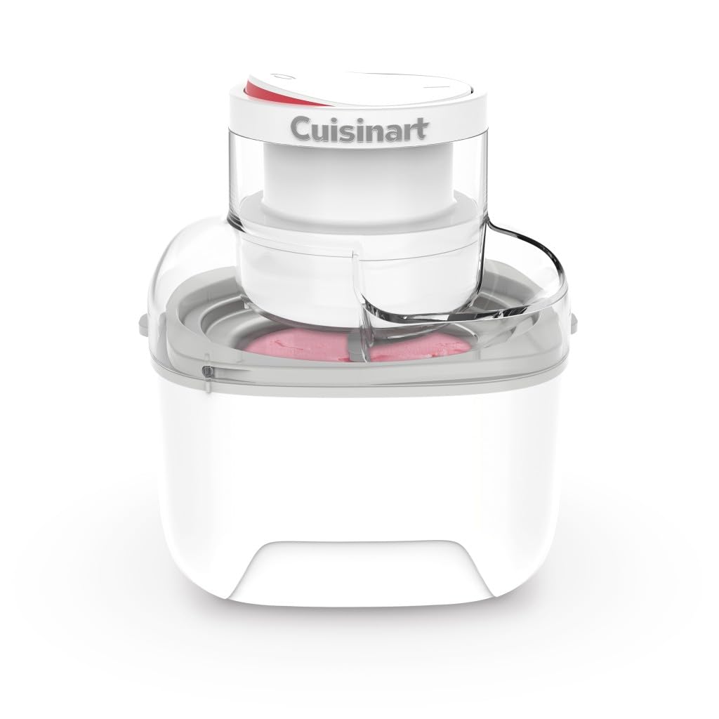 Cuisinart Compact Single-Serve Ice Cream Maker, 1-Pint Capacity, Easy Cleaning, White (ICE-M10C)