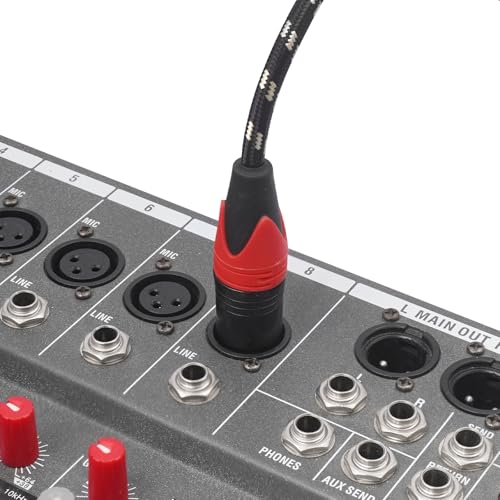 Jozzai XLR Cable 50ft 2 Packs - Premium Balanced Microphone Cable with 3-Pin XLR Male to Female Mic Speaker Cable, Black and White Grid Layer, Pure Copper and Plated Conductors