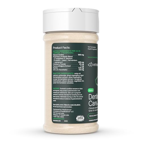 VetriScience Laboratories- Perio Support, Dental Health Powder for Cats and Dogs, 4.2oz