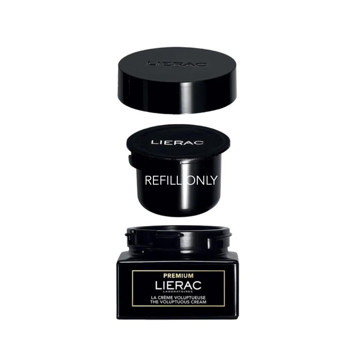 Lierac The Voluptuous Face Cream Refill, Wrinkle-Minimizing Face Moisturizer Cream for Woman, Fine Lines, Hydrating, Targets Signs of Aging with Niacinamide & Hyaluronic Acid, Sensitive Skin - 50ml
