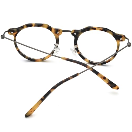 FONEX Acetate Titanium Glasses Frame Men 2024 New Square Eyeglasses Spectacles Eyewear F85843 (85905 Leopard)