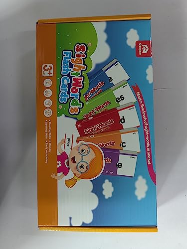 Coogam 520 Sight Words Learning Vocabulary Flash Cards, Dolch Fry High Frequency Site Word Educational Montessori Toy for Pre-k Kindergarten 1st 2nd 3rd Grade Homeschool