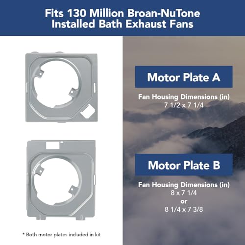 Broan-NuTone BKR60 QuickKit Ultra-Quiet Bath Fan Replacement Motor and Cover/Grille, 60 CFM, 20% more power, White