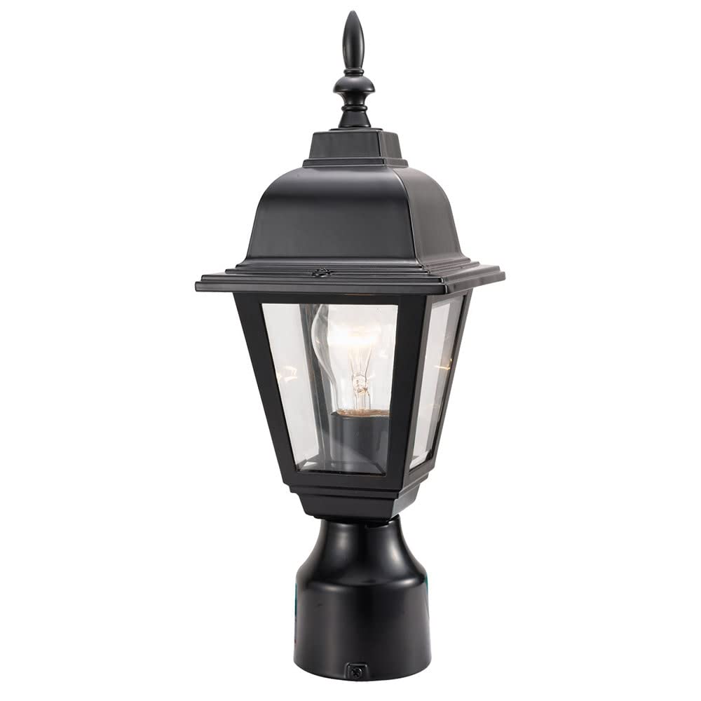 Design House 507509 Maple Street Outdoor Post-Light, 16-Inch by 6-Inch, Black Die-Cast Aluminum