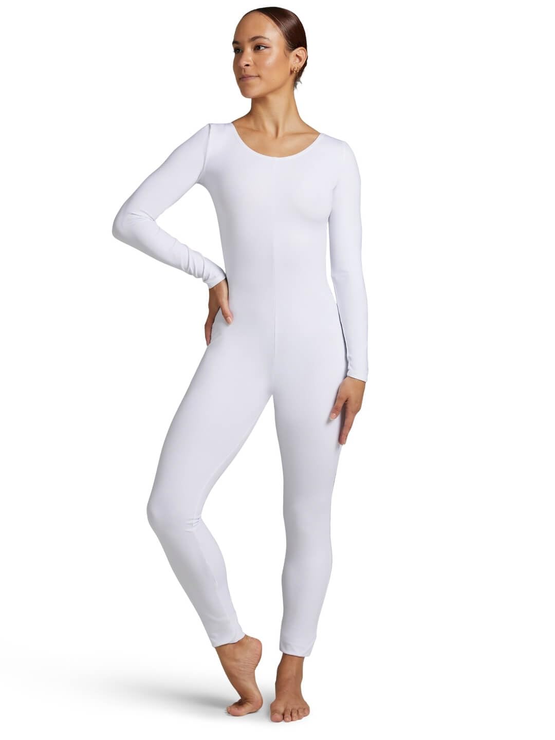 Capezio Women's Long Sleeve Unitard,White,X-Large