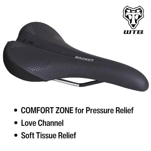 WTB Rocket Bike Saddle, Thick Padding, Medium Width, Mountain & Gravel (Steel Rail)
