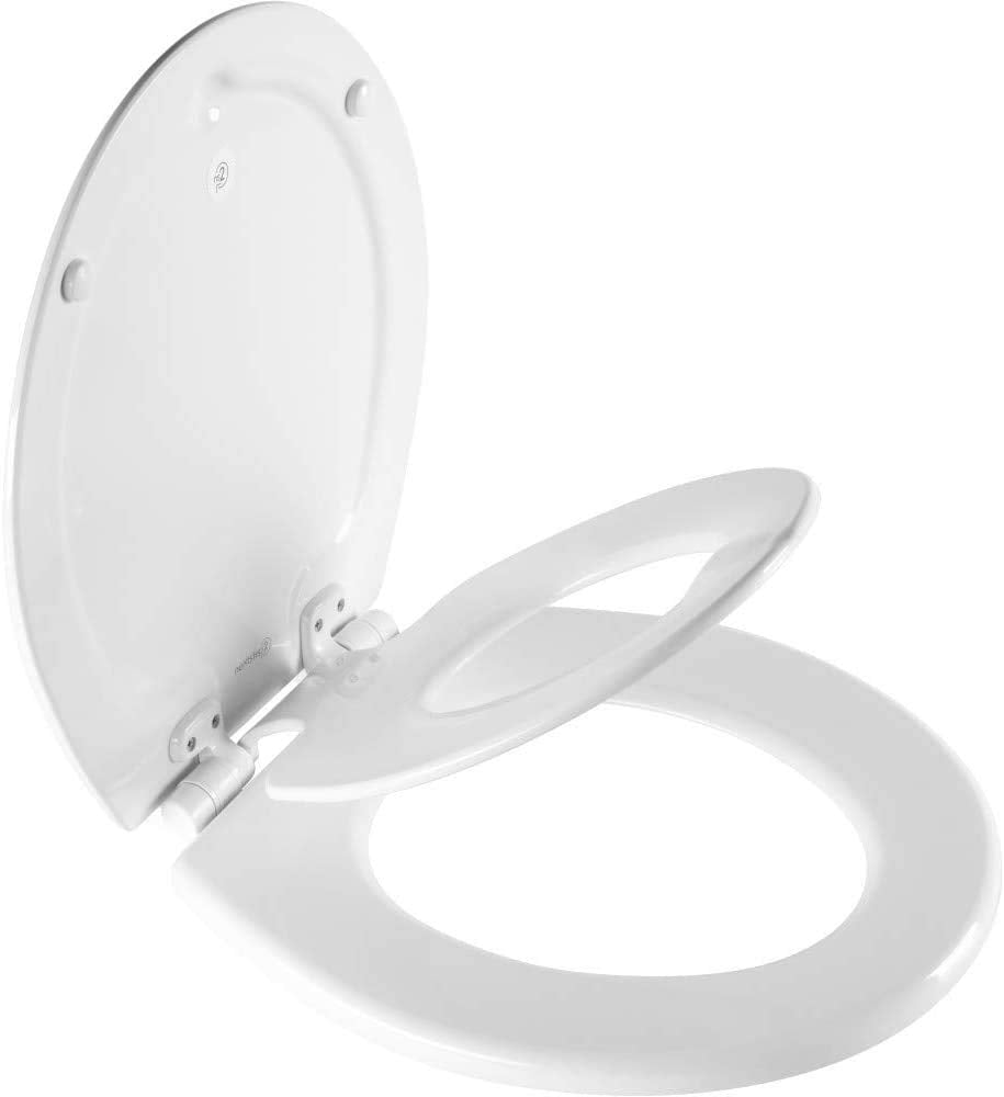 Mayfair NextStep2 888SLOW 000 Toilet Seat with Built-in Potty Training Seat, Slow-Close, Removable That Will Never Loosen, Round, White