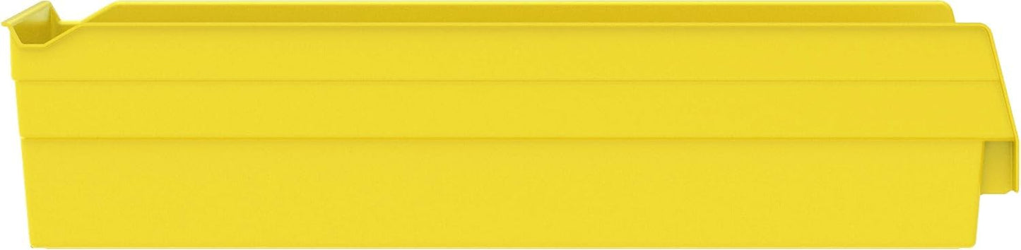 Akro-Mils 30138 18-Inch by 6-Inch by 4-Inch Plastic Nesting Shelf Bin Box, Yellow, Case of 12