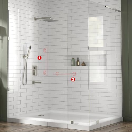 Lava Odoro Shower Grab Bar, Modern Set Stainless Steel Handicap Grab Bar for Bathtubs and Showers, Shower Safety Bar for Seniors Disabled, ADA-Compliant (Brushed Nickel, 24 Inch)