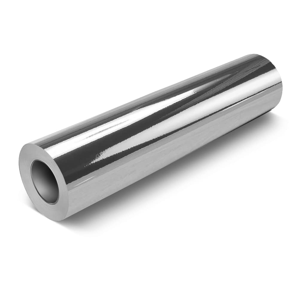 VViViD Silver Chrome Gloss DECO65 Permanent Adhesive Craft Vinyl for Cricut, Silhouette & Cameo (50ft x 11.8 Inch Bulk Roll)