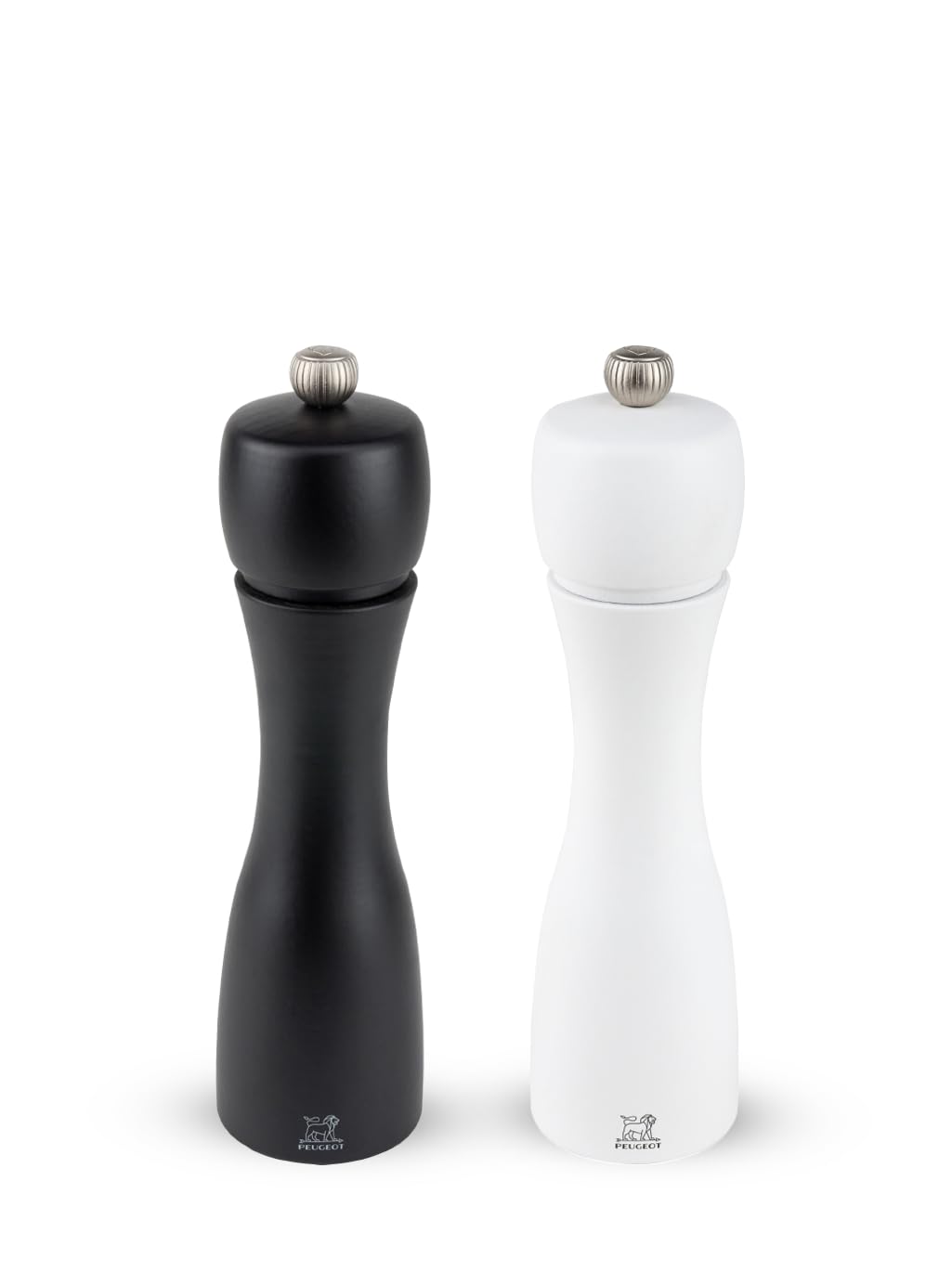 Peugeot 24277 Tahiti Black Matte Pepper Mill and White Matte Salt Mill Set 8 Inch