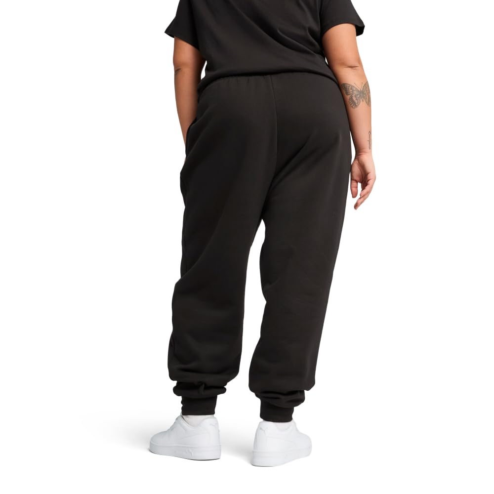 PUMA Women's Essentials Logo Fleece Sweatpants, Puma Black Cuff Leg Ss25, Small