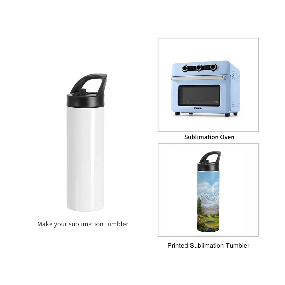 PYD Life 4 Pack Sublimation Tumblers Blanks Cups White 20 OZ Skinny Straight Sports Water Bottles Mugs with Portable Sippy Up Lid with Straw,for Tumbler Heat Press