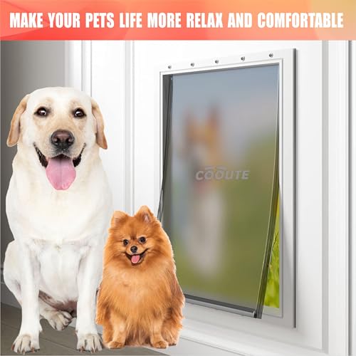 Cooute 2 Pack Dog Door Replacement Flap with Magnetic Closure, Compatible with PetSafe Freedom Dog and Cat Door PAC11-11039 Large 10 1/4" w x 17" h Pet Door Flap with Screws