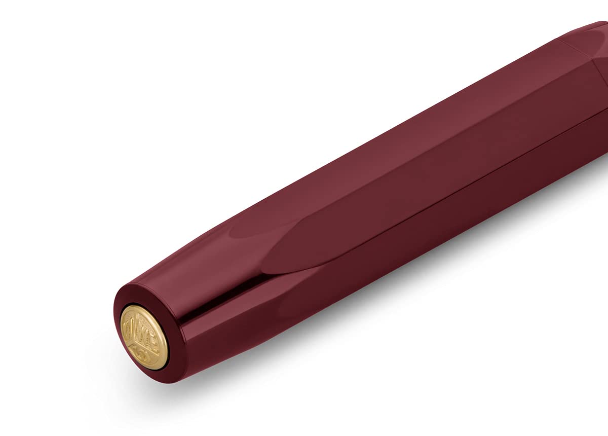 Kaweco CLASSIC SPORT Fountain Pen Bordeaux with 23 Carat Gold-Plated Steel Nib and Iridium Tip for Ink Cartridges I Sport Fountain Pen 13 cm I Nib: B (Broad)