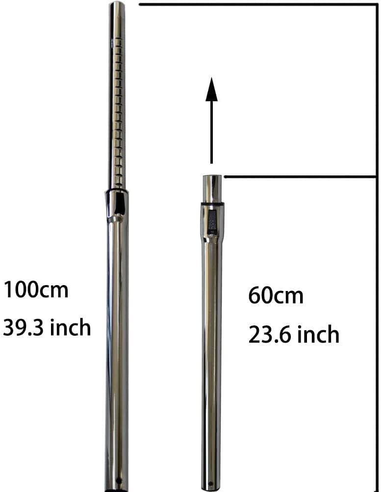 IZSOHHOME Replacement Vacuum Wand Hose - Adjustable Length (32mm/1.25") Chrome-Plated Metal Tube w/Adapter - Fits Hoover, Electrolux, Kenmore, Dirt Devil (Not for Miele)