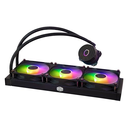 Cooler Master MasterLiquid 360L Core ARGB CPU Liquid Cooler - Dual Chamber Gen S Pump, Superior Radiator and 120 mm ARGB Fans, LGA 1700 and AM5 Brackets - Black