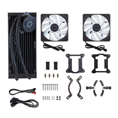 CoolerMaster MasterLiquid 360L Core 240mm Close-Loop AIO Liquid Cooler, ARGB Sync, Gen S Coldplate Pump, 120mm PWM, CryoFuze w/m-k: 14 AMD Ryzen AM5/AM4, Intel LGA1700/1200 (MLW-D36M-A18PZ-R1)