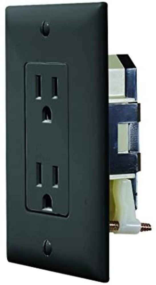 RV Designer Collection S817 Dual Outlet W/Cover Plate Black