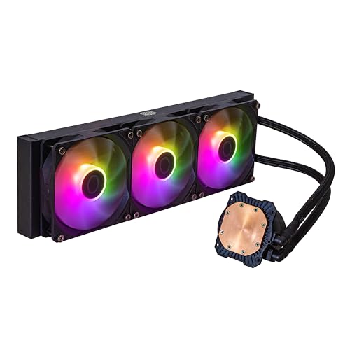 Cooler Master MasterLiquid 360L Core ARGB CPU Liquid Cooler - Dual Chamber Gen S Pump, Superior Radiator and 120 mm ARGB Fans, LGA 1700 and AM5 Brackets - Black