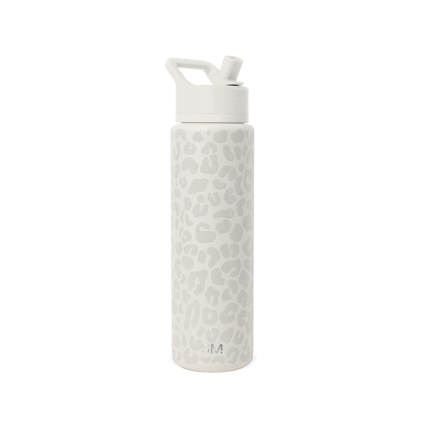 Simple Modern Water Bottle with Straw Lid | Vacuum Insulated Stainless Steel Metal | Reusable Leak Proof BPA-Free Flask for Sports Gym | Summit Collection | 30oz, Cream Leopard
