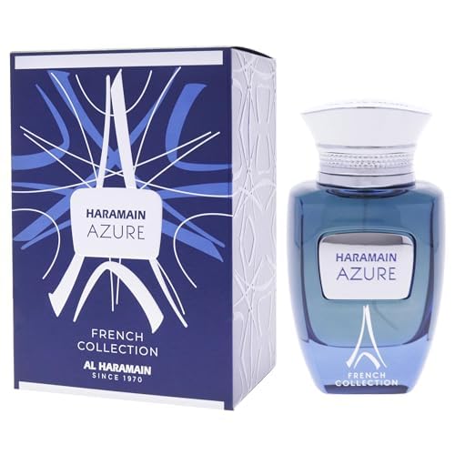 Al Haramain Azure French Collection for Unisex - Arabian Perfume for Women and Men - Long Lasting Fragrance with Notes of Amber, Tonka &Cedar - Arabic Perfume - Eau De Parfum Spray - 3.33 oz EDP Spray