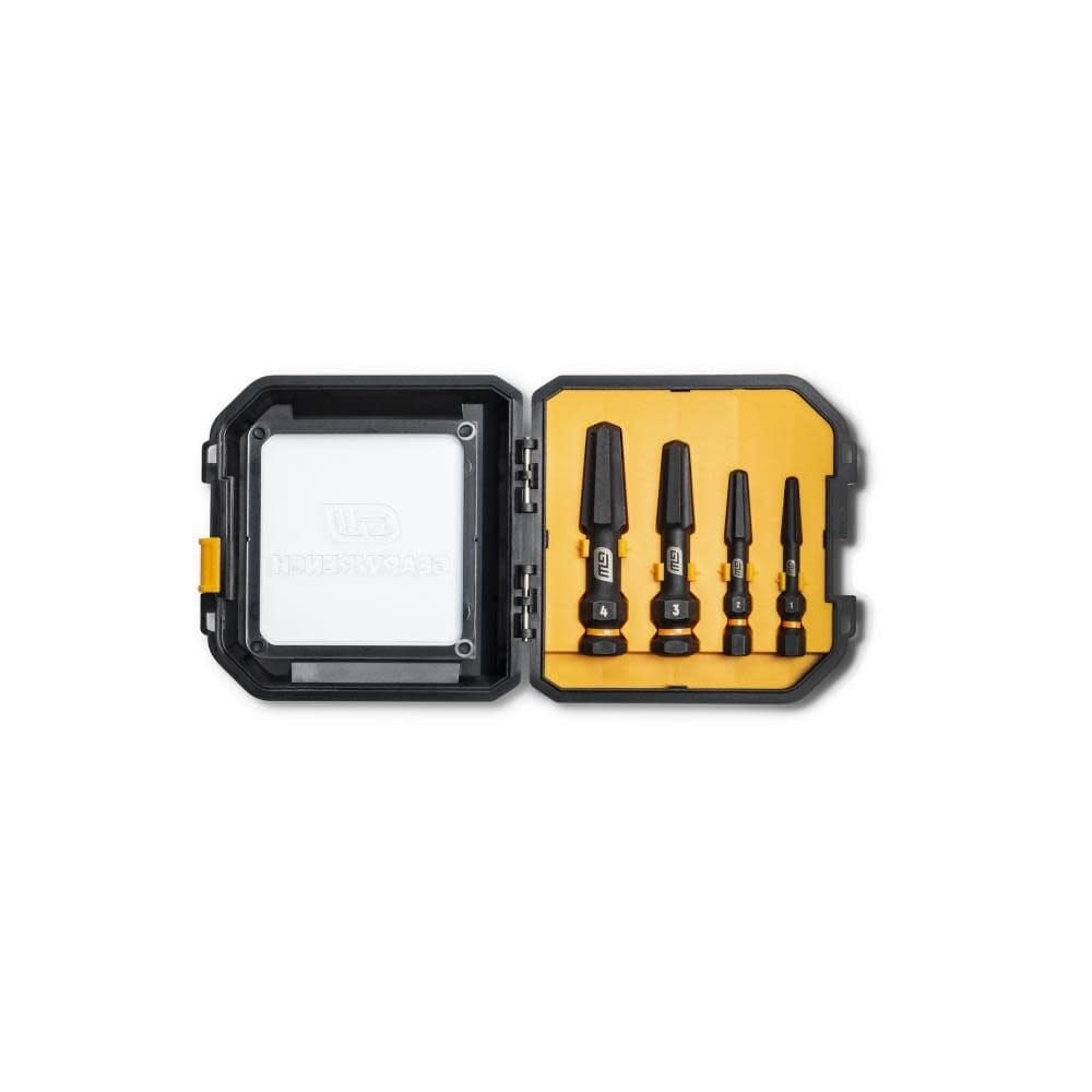 GEARWRENCH 4 PC. Bolt Biter Screw Extraction Set - 84787, Chrome, Large
