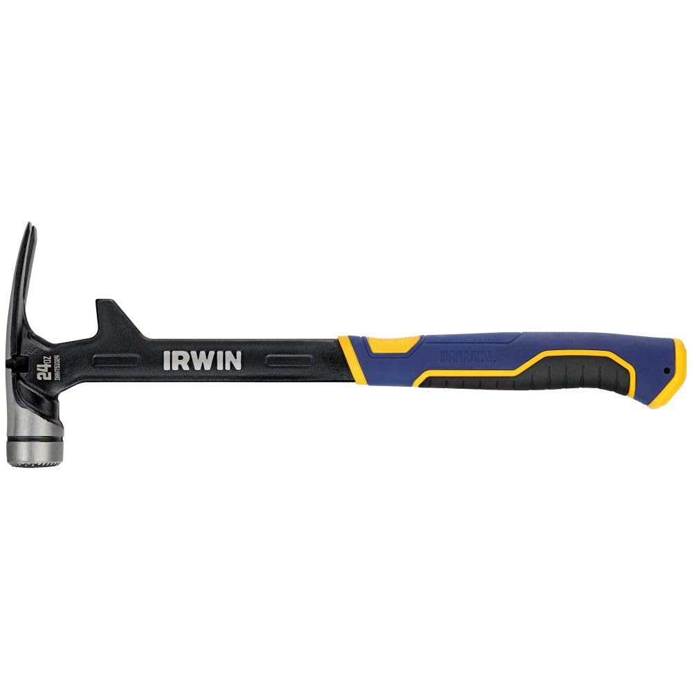 IRWIN Framing Hammer, 24oz Steel Demolition Hammer with Magnetic Nail Starter (IWHT51024)