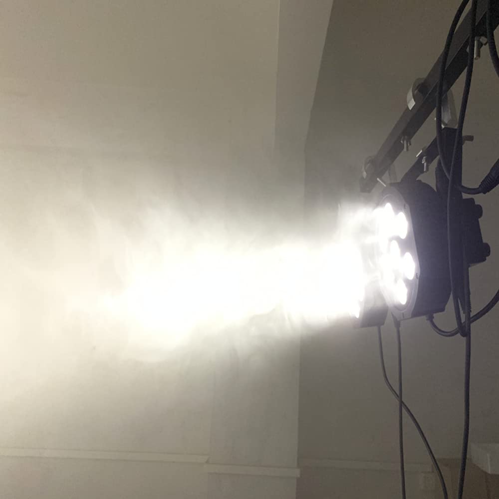 HYUDJ Stage Lights 7x12W Uplights with Strict Testing 4in1 RGBW LED Par Lights Sound Activated DMX512 Control Bright DJ Par Light for Stage Party Club Disco Wedding Events Black