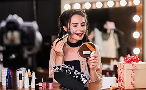 CEFRECO Coffin Brush Holder - Gothic Wooden Makeup Organizer for Vanity - Spooky Halloween Decor for Bathroom, Living Room or Bedroom - Witchy Gifts for Women -Black - 11x6x4 Inches