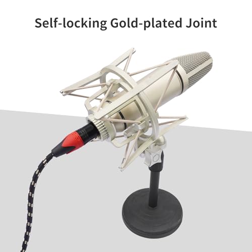 Jozzai XLR Cable 50ft 2 Packs - Premium Balanced Microphone Cable with 3-Pin XLR Male to Female Mic Speaker Cable, Black and White Grid Layer, Pure Copper and Plated Conductors