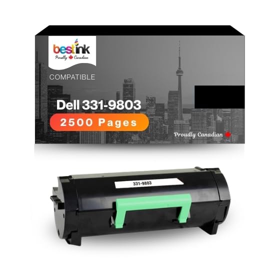bestink High-Yield Compatible Black Toner Cartridge for Dell 331-9803 / C3NTP / M11XH – Fits Dell B2360d, B2360dn, B3460dn, B3465dn, B3465d Printers – 2500 Pages, Crisp & Clear Prints