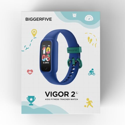BIGGERFIVE Vigor 2 L Kids Fitness Tracker Watch for Boys Girls Ages 5-15, Activity Tracker, Heart Rate Sleep Monitor, IP68 Waterproof, Pedometer, Calorie Step Counter Watch, Pink